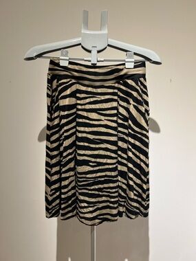 Y2K Suzy Shier Zebra Print Flowy Women’s Small Skirt with Pockets